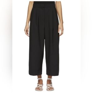 Tibi Edith black pleated culottes in wool blend